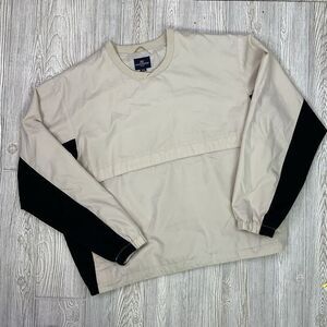 Vintage Dockers Golf Men's Size XXL 2XL Tan Black Pullover Jacket Windbreaker
